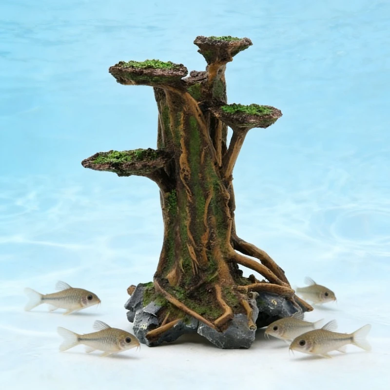 Aquarium Planted Wood - Pohon Lumut Buatan Dekorasi Akuarium Kayu