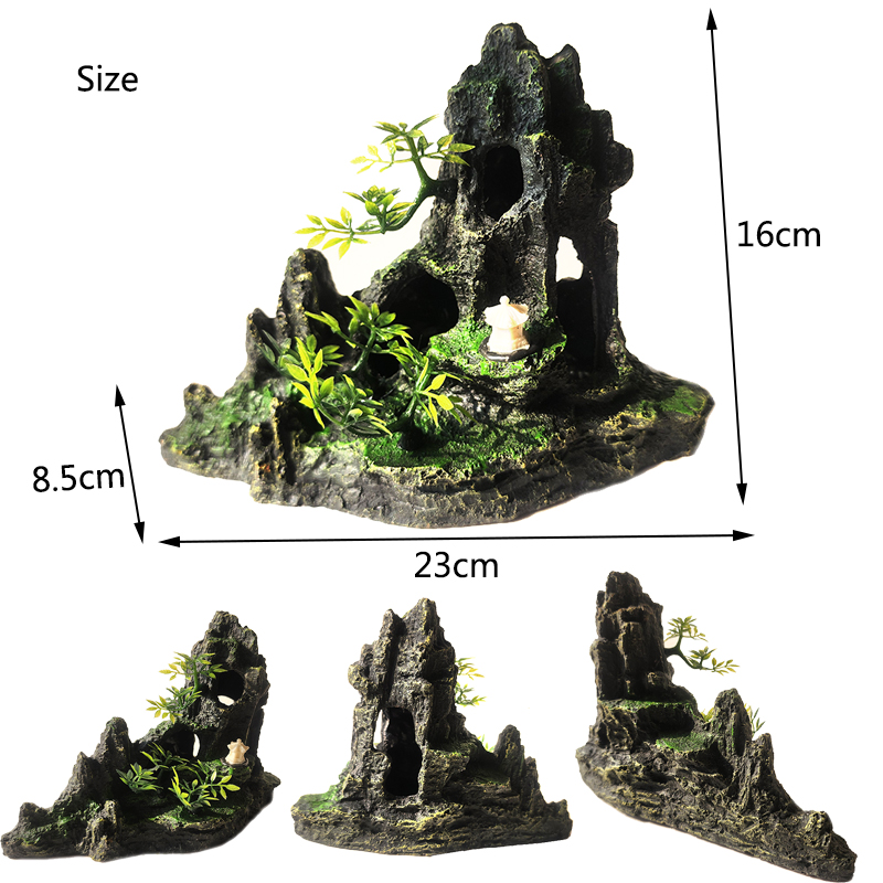 Akuarium Resin dekorasi gunung - Aquarium Planted Wood ulasan dan harga