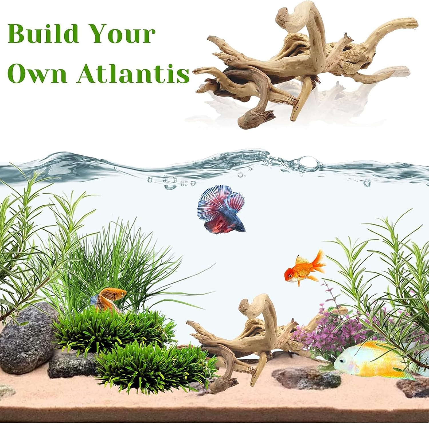 1 Buah Kayu Apung Alami 20-25C - Aquarium Planted Wood ulasan dan harga