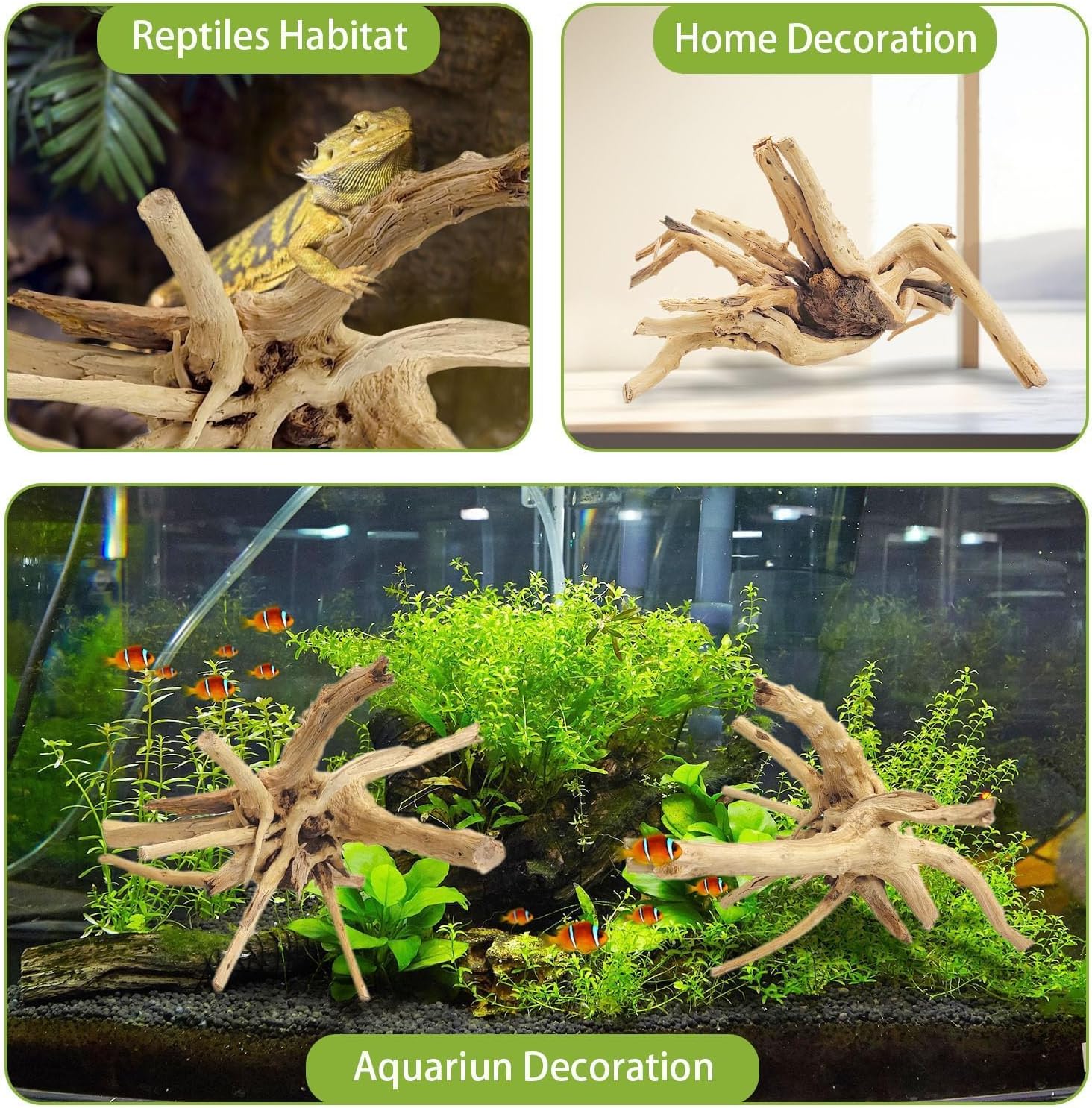1 Buah Kayu Apung Alami 20-25C - Aquarium Planted Wood ulasan dan harga