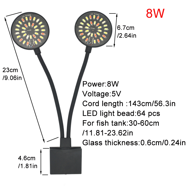 Lampu LED Akuarium USB Lampu K - Aquarium Plant Grow Light ulasan dan harga