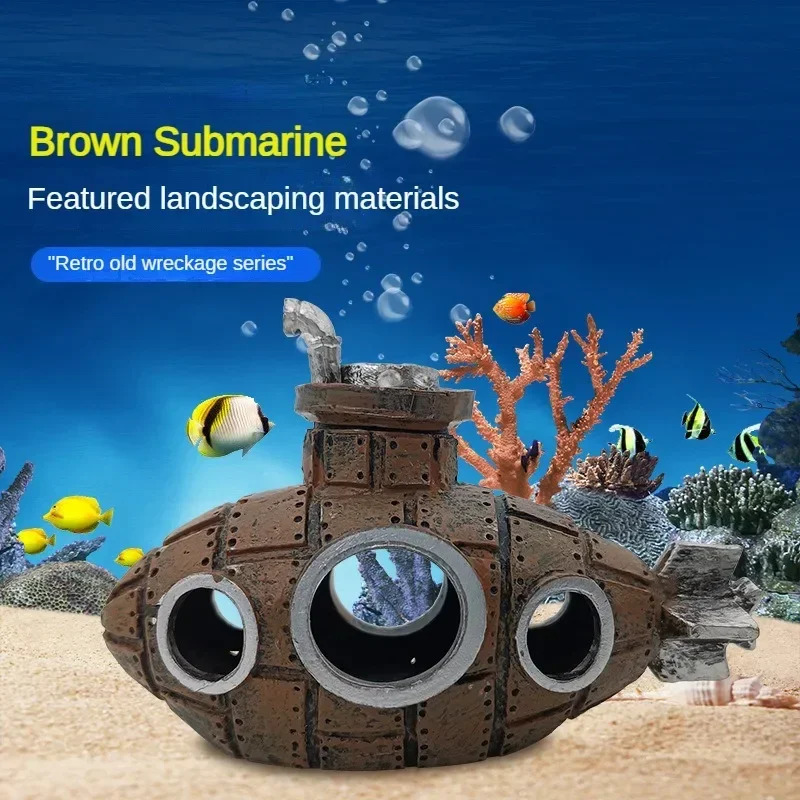 Ornamen Kapal Selam Resin Deko - Aquarium Plant Seeds ulasan dan harga